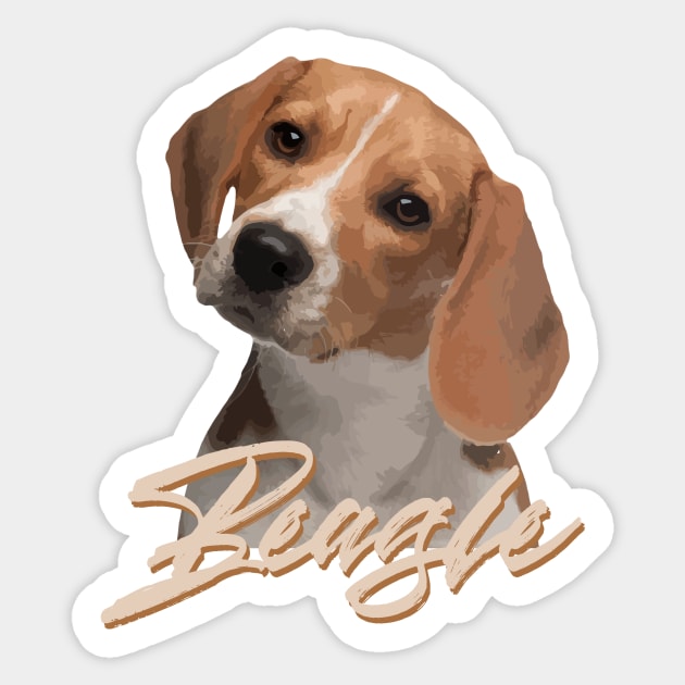 Beautiful Beagle Dog! Sticker by rs-designs